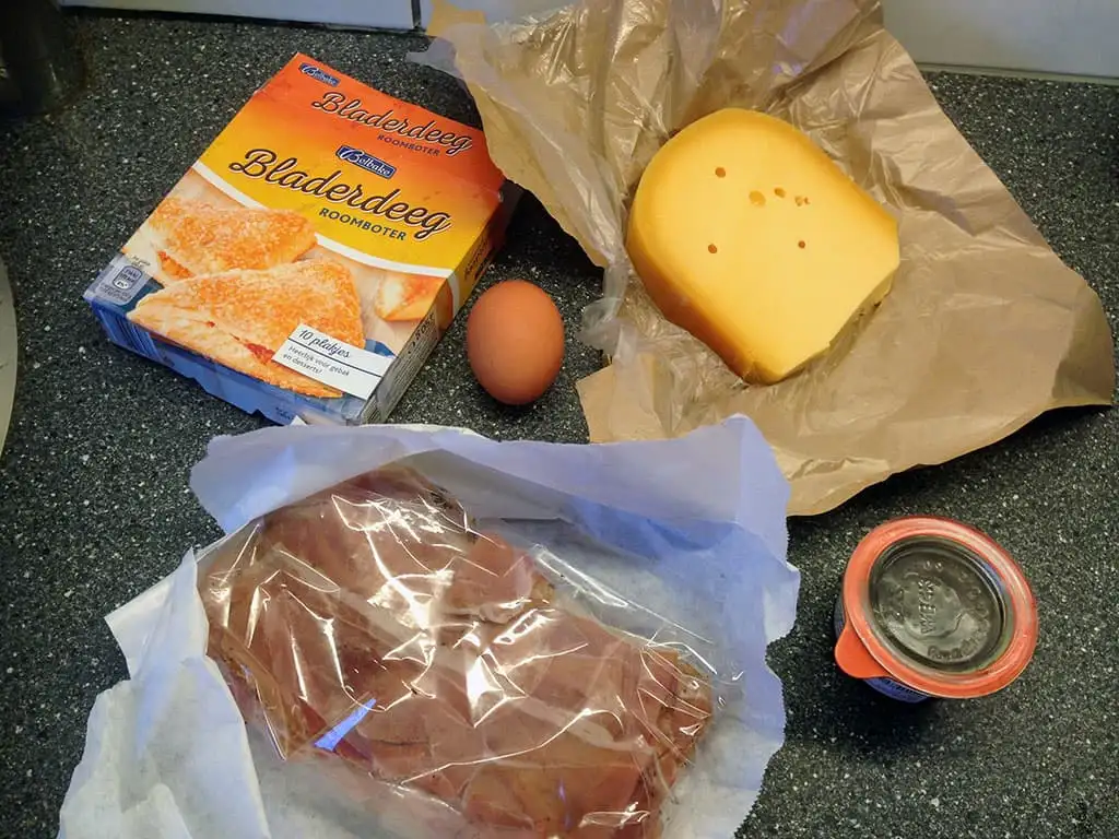 Ham-kaas stengels ingrediënten