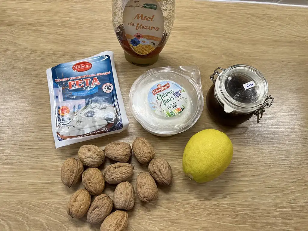 Opgeklopte feta met vijgenjam ingrediënten