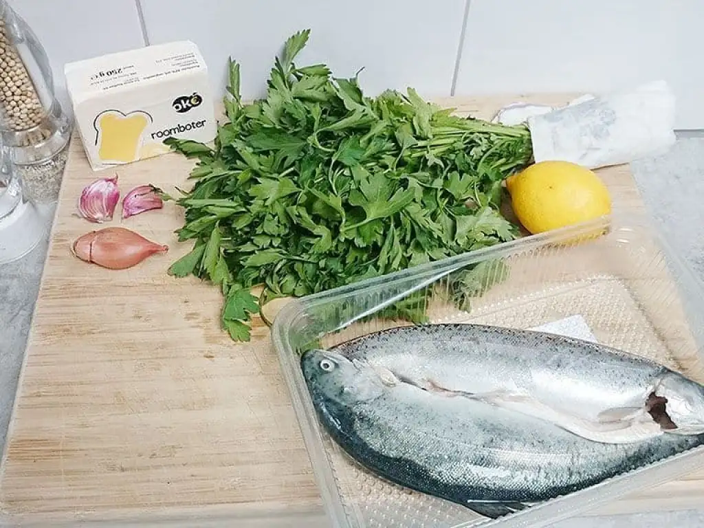 Forel met kruidenboter ingrediënten