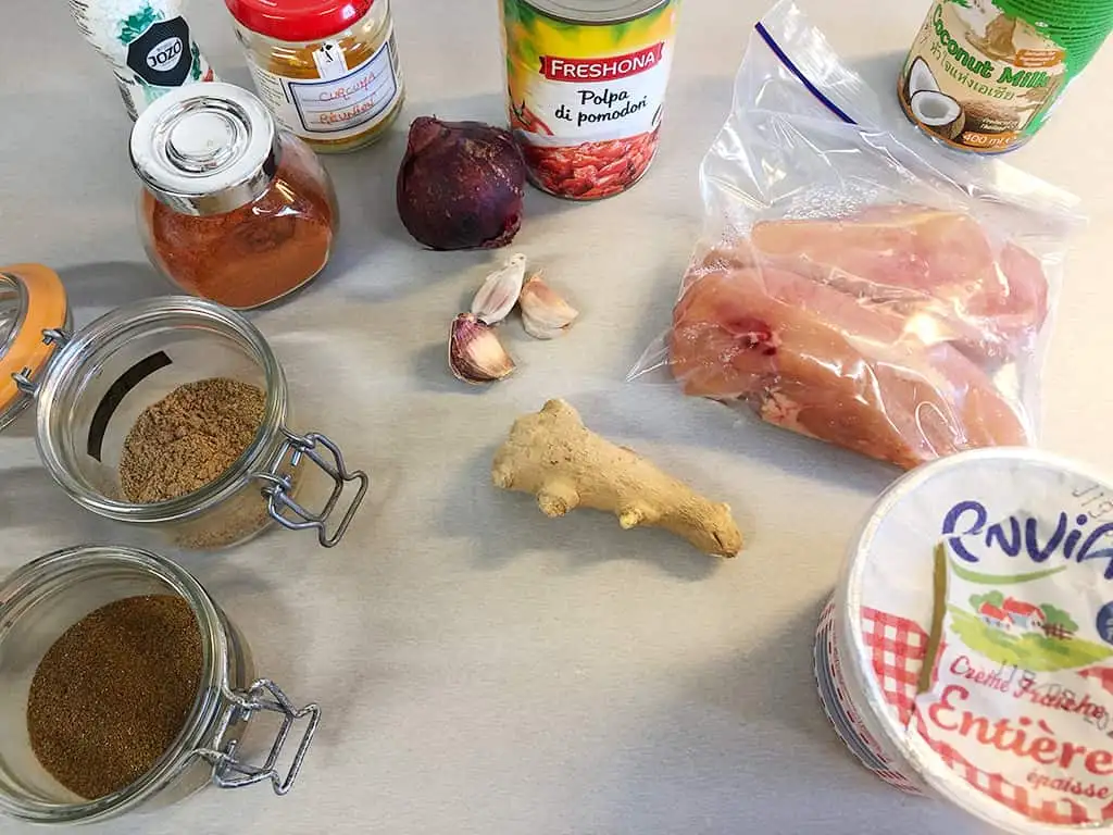 Kip madras ingrediënten