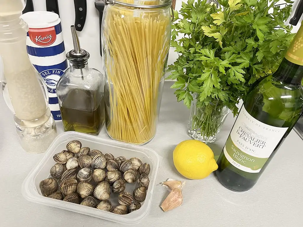 Spaghetti vongole ingrediënten
