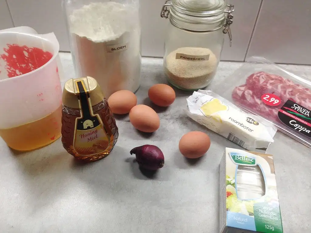 Bitterballen met geitenkaas en ham ingrediënten