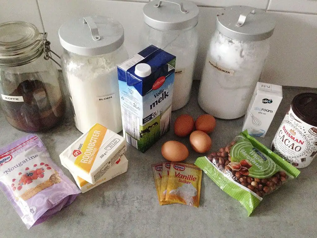 Mokka hazelnootschuimtaart ingrediënten