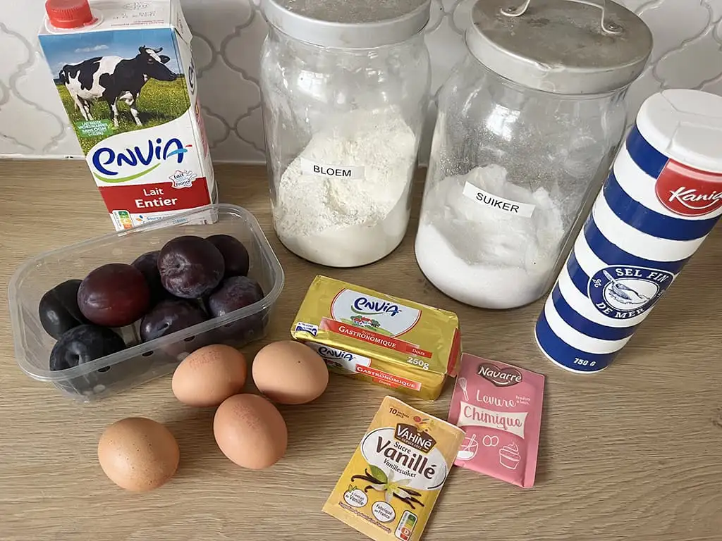 Pruimenclafoutis ingrediënten