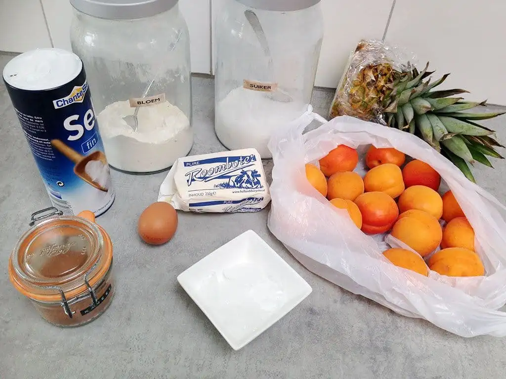 Abrikozen-ananas galette ingrediënten