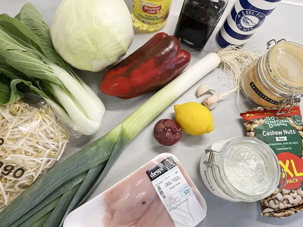 Kip siam zonder pakje ingrediënten