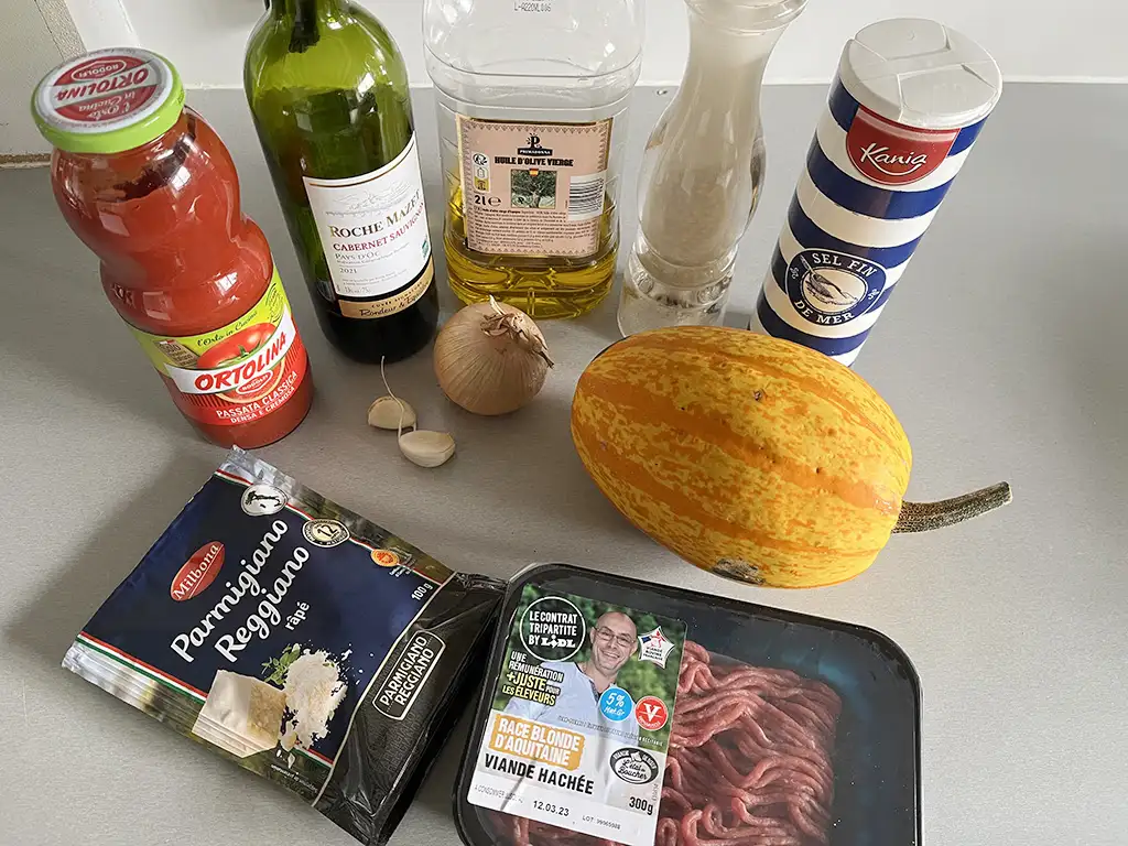Spaghettipompoen bolognese ingrediënten