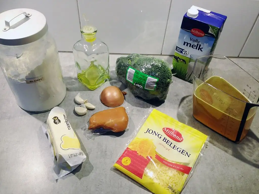 Romige broccolisoep met gerookte kip ingrediënten
