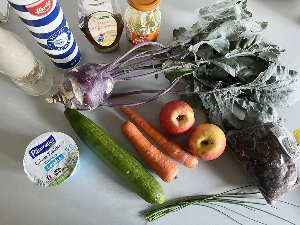 Koolrabi salade met appel ingrediënten