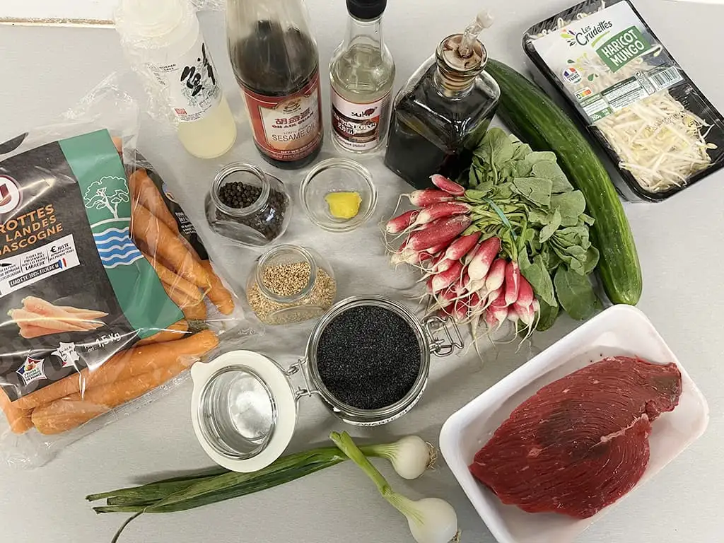 Beef tataki ingrediënten
