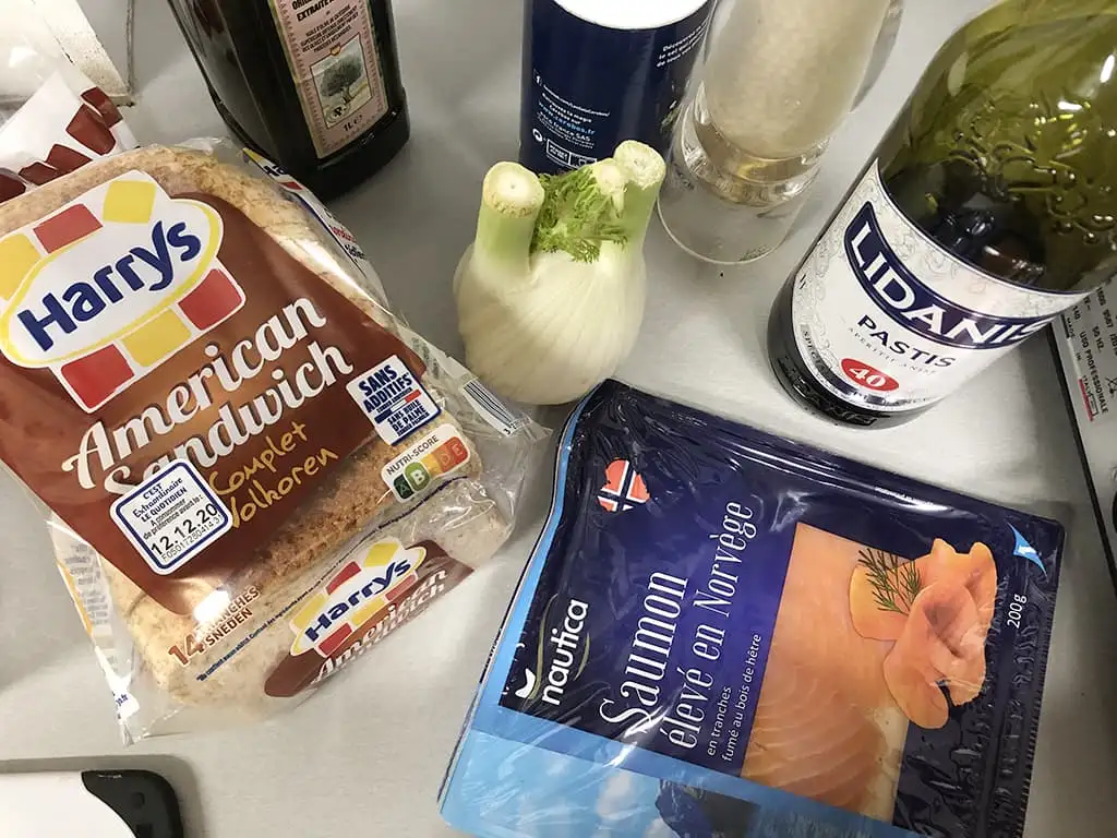Zalm en venkel bonbon ingrediënten
