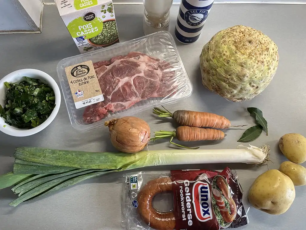 Erwtensoep met rookworst ingrediënten