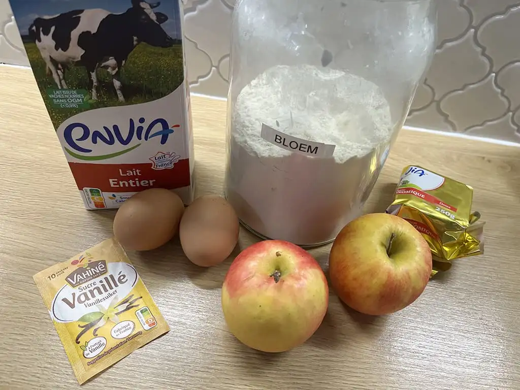 Pannenkoeken met appel ingrediënten