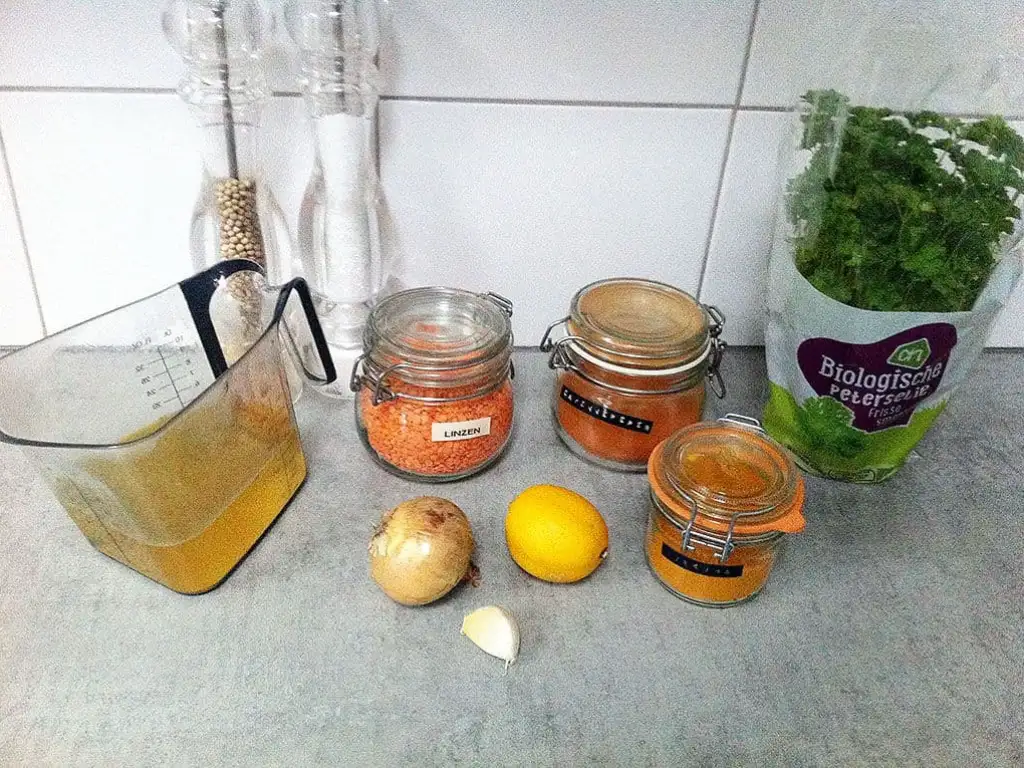 Rode linzensoep ingrediënten