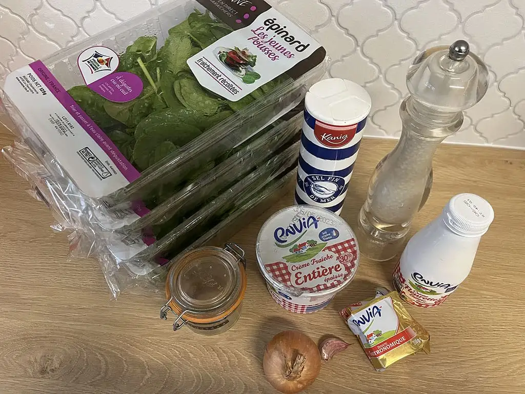 Spinazie à la crème ingrediënten