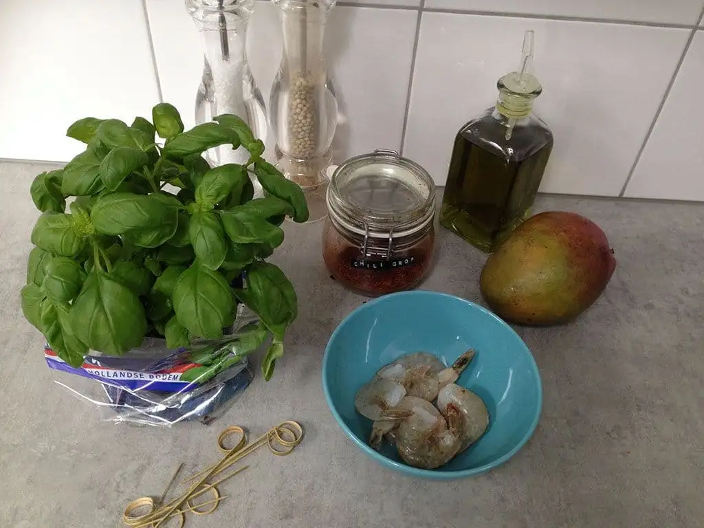 Gamba en mango hapjes ingrediënten