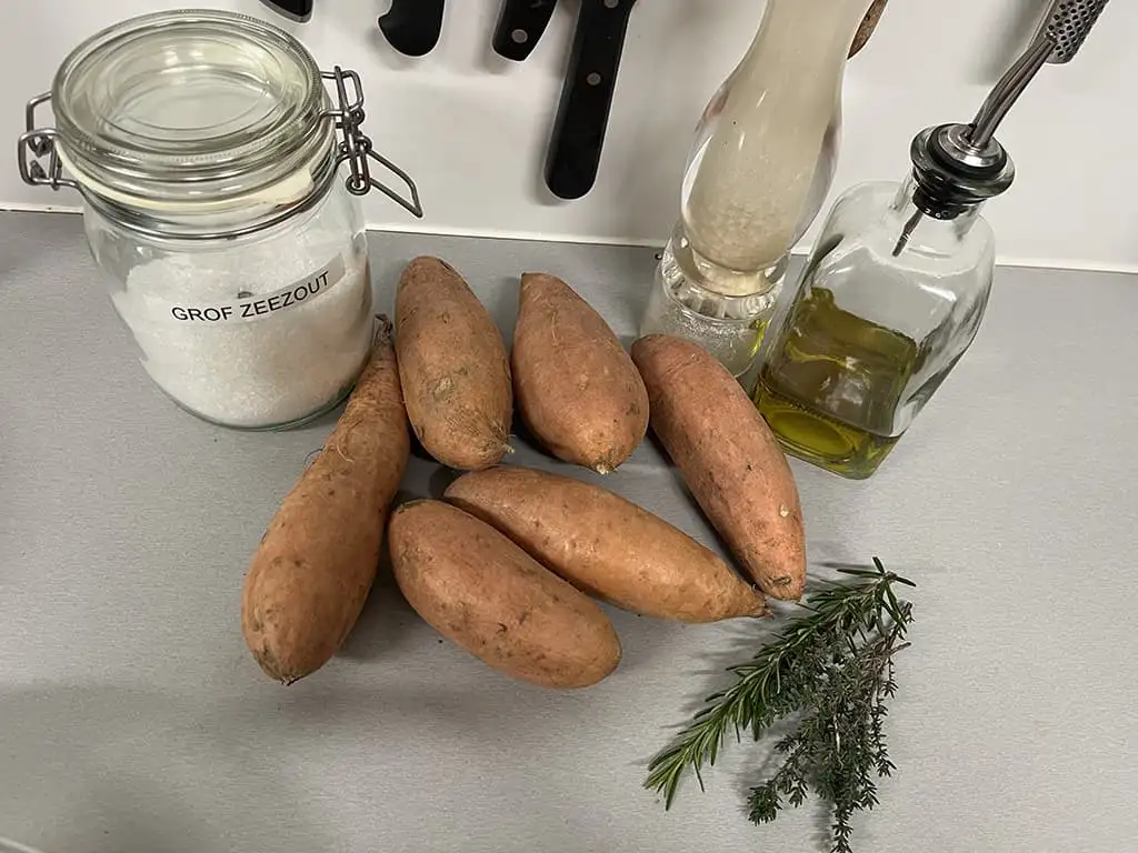 Zoete aardappelplakjes uit de oven ingrediënten