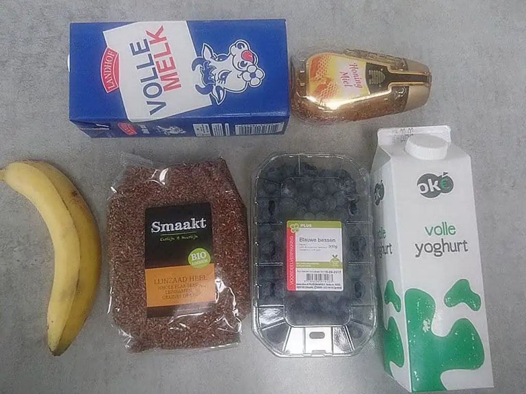 Blauwe bessen smoothie ingrediënten