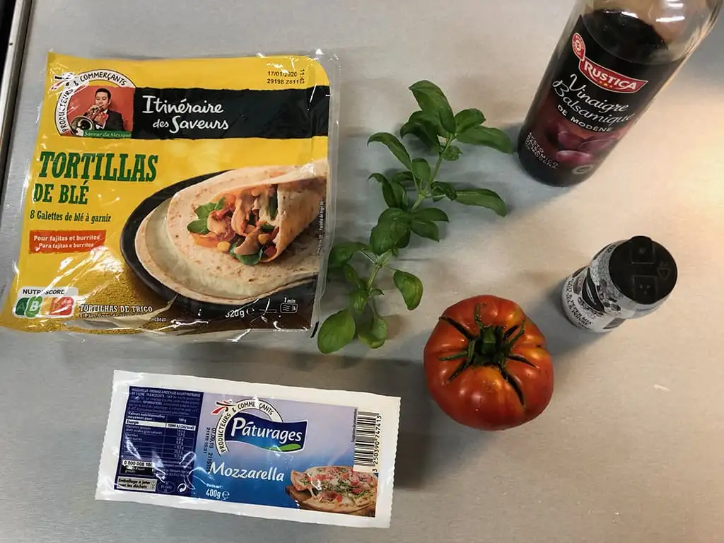 Mini vegetarische tortilla hapjes ingrediënten