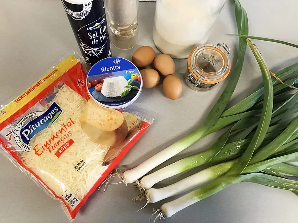 Prei en ricotta flan ingrediënten
