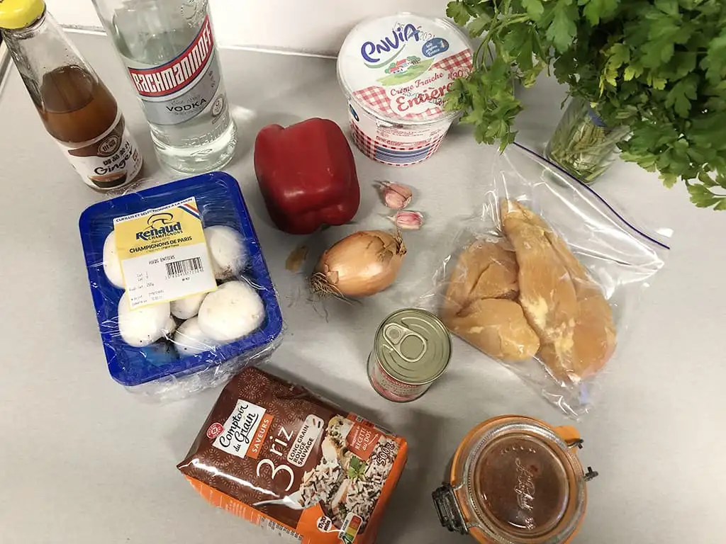 Kip stroganoff ingrediënten