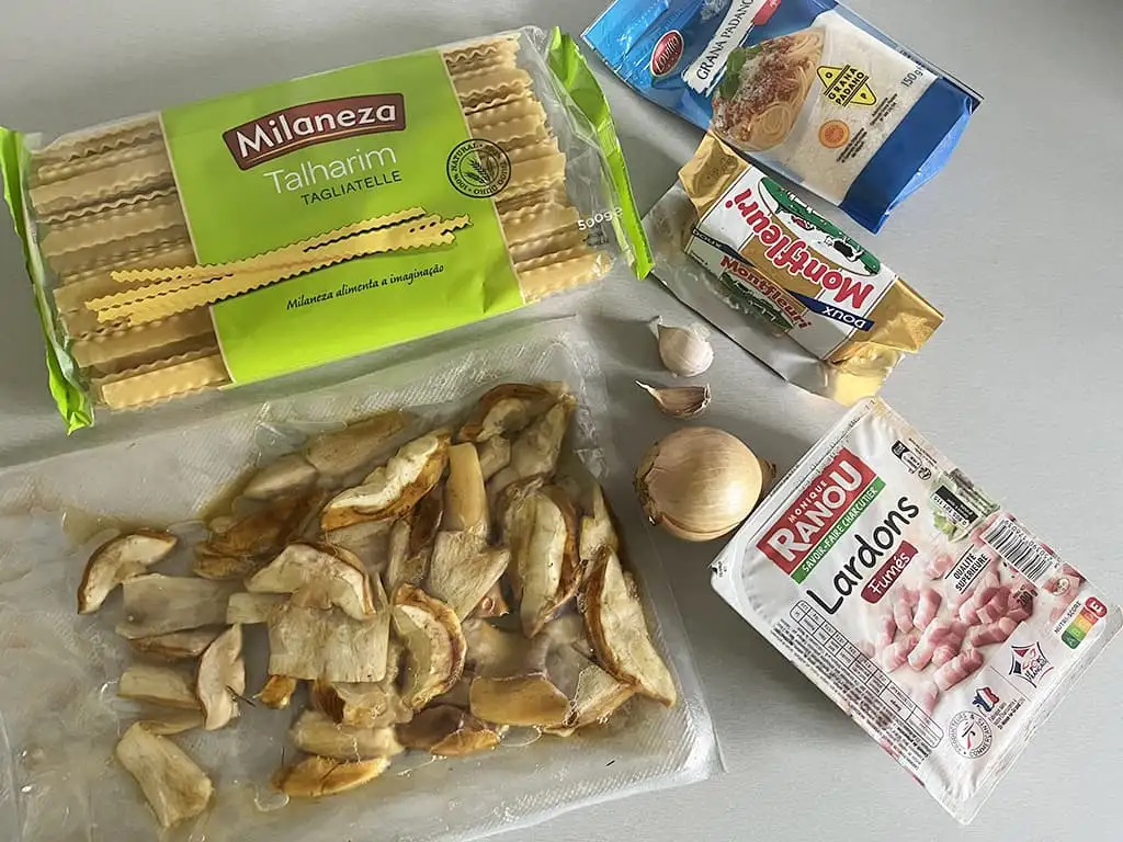Pasta porcini (eekhoorntjesbrood) ingrediënten