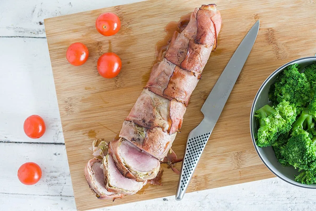 Varkenshaas met pesto en schwarzwalder schinken