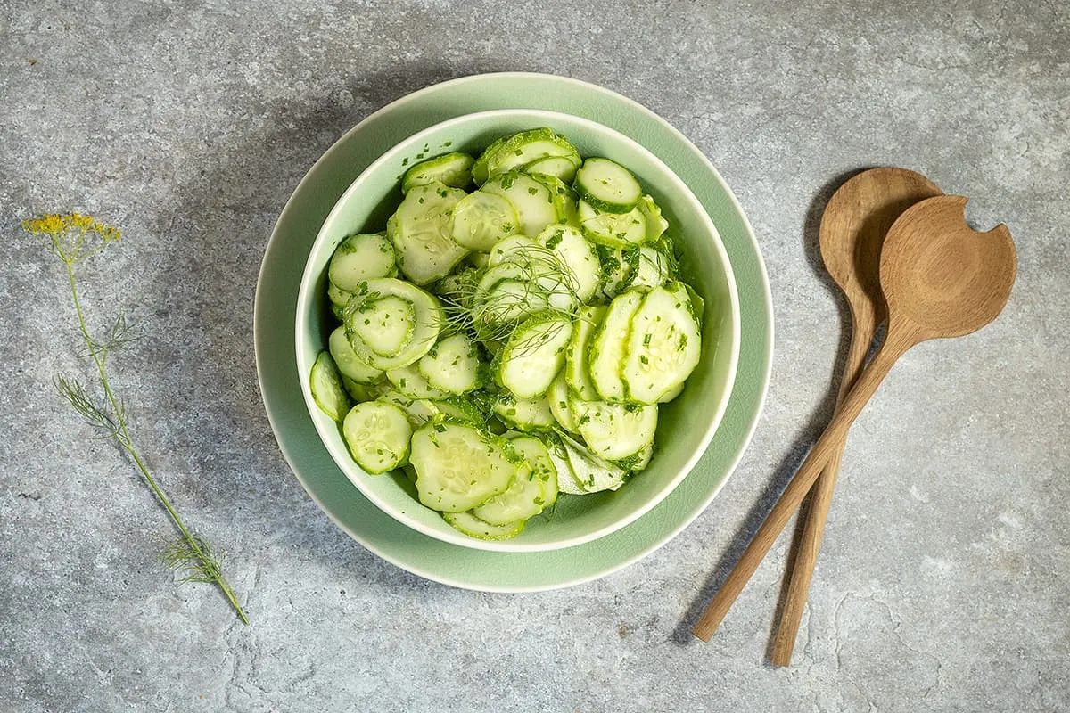 Simpele komkommersalade