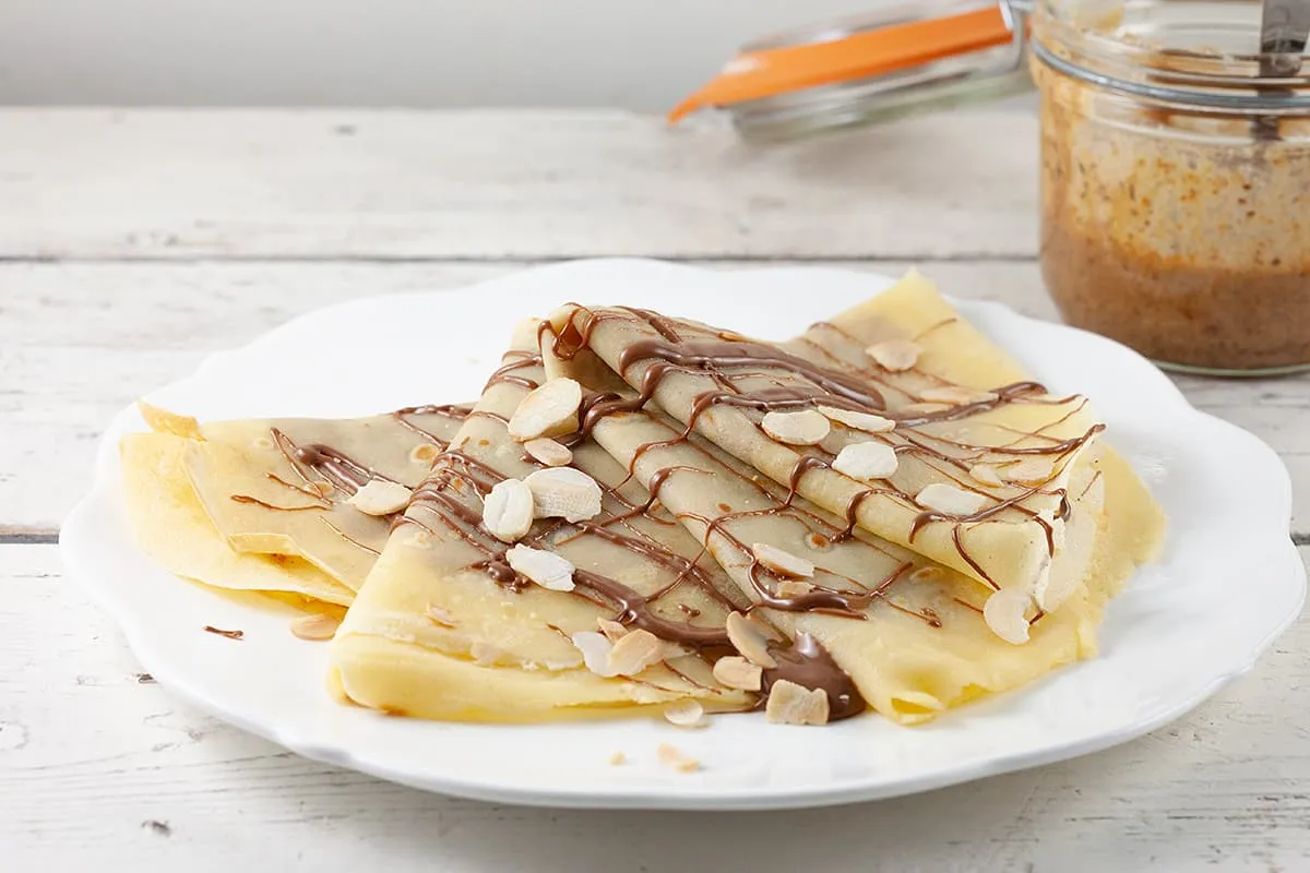 Crêpes met praliné en chocolade