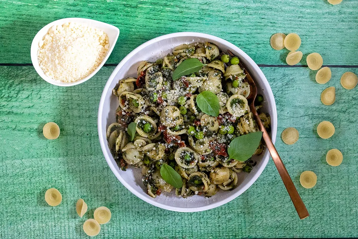 Orecchiette met spinazie en erwtjes - súper lekker en gezond