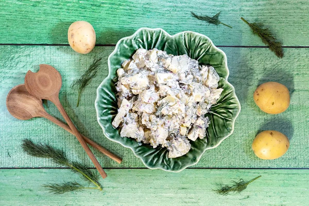 Zweedse aardappelsalade met dille (potatissallad)