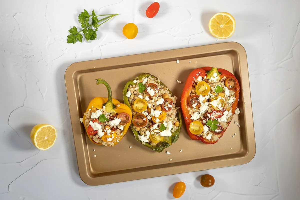 Gevulde paprika met parelcouscous