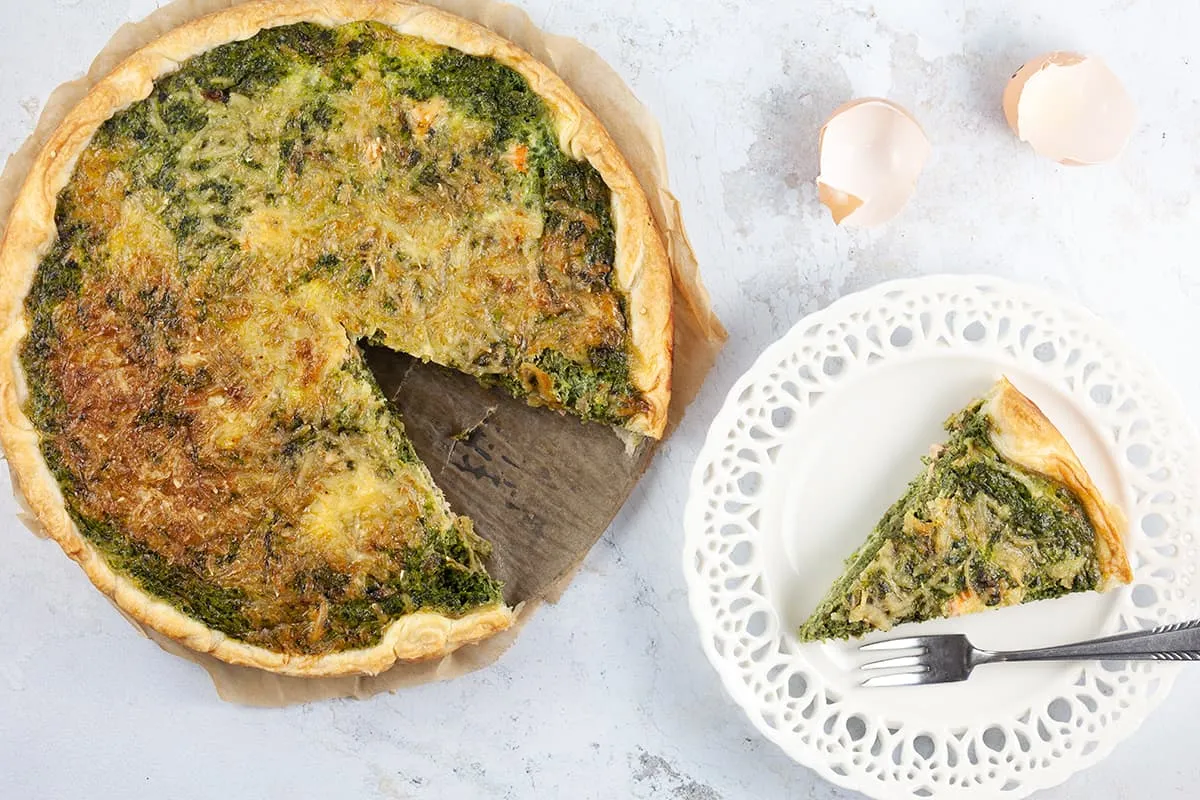 Zalm quiche met spinazie