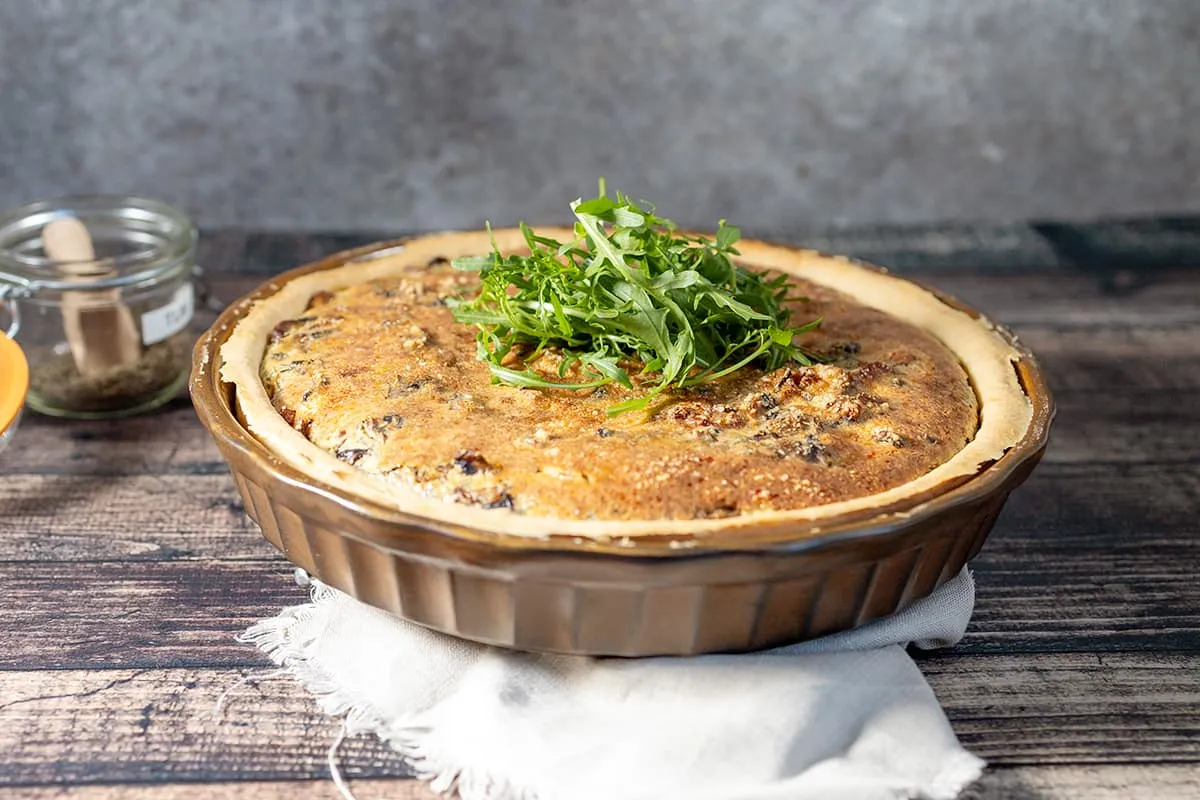 Quiche met champignons - heerlijk met rucola