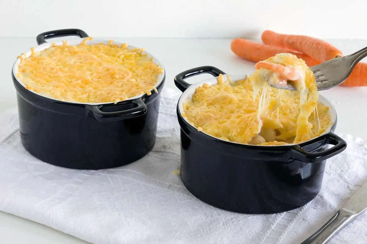 Vispannetje met zalm en koolvis