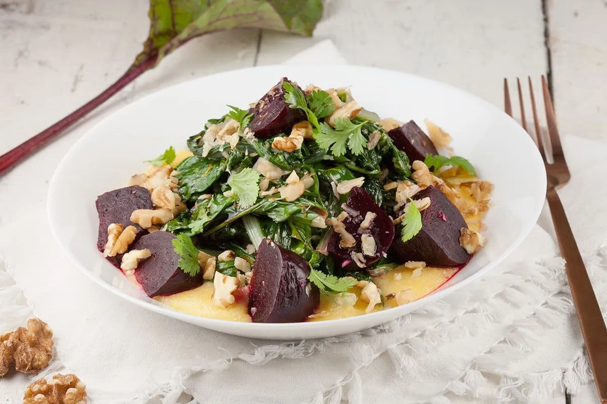 Polenta met roergebakken snijbiet