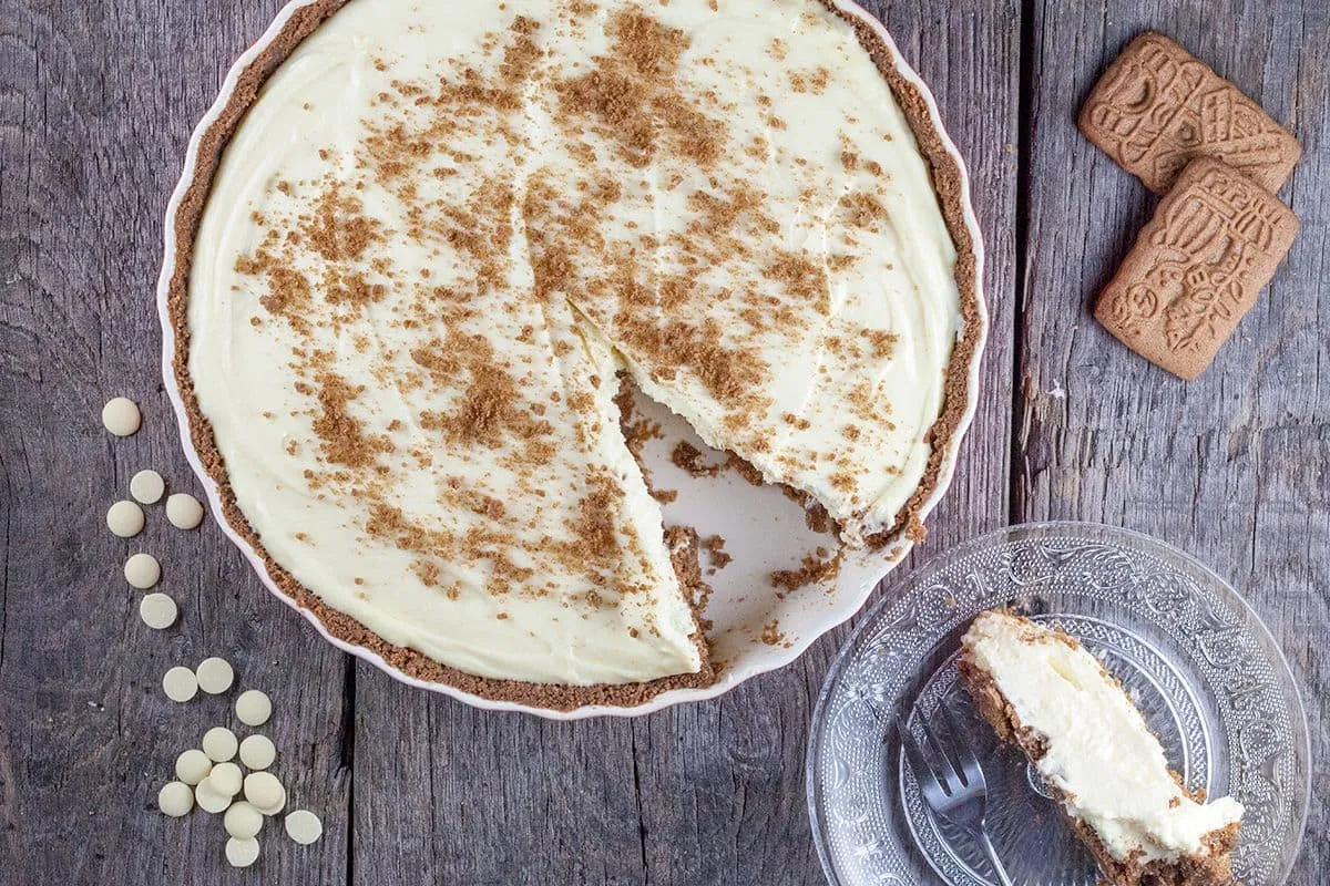 Witte chocolade cheesecake met speculaas
