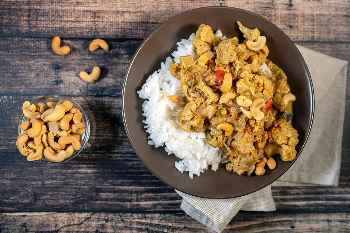 Vegetarische curry uit de slowcooker