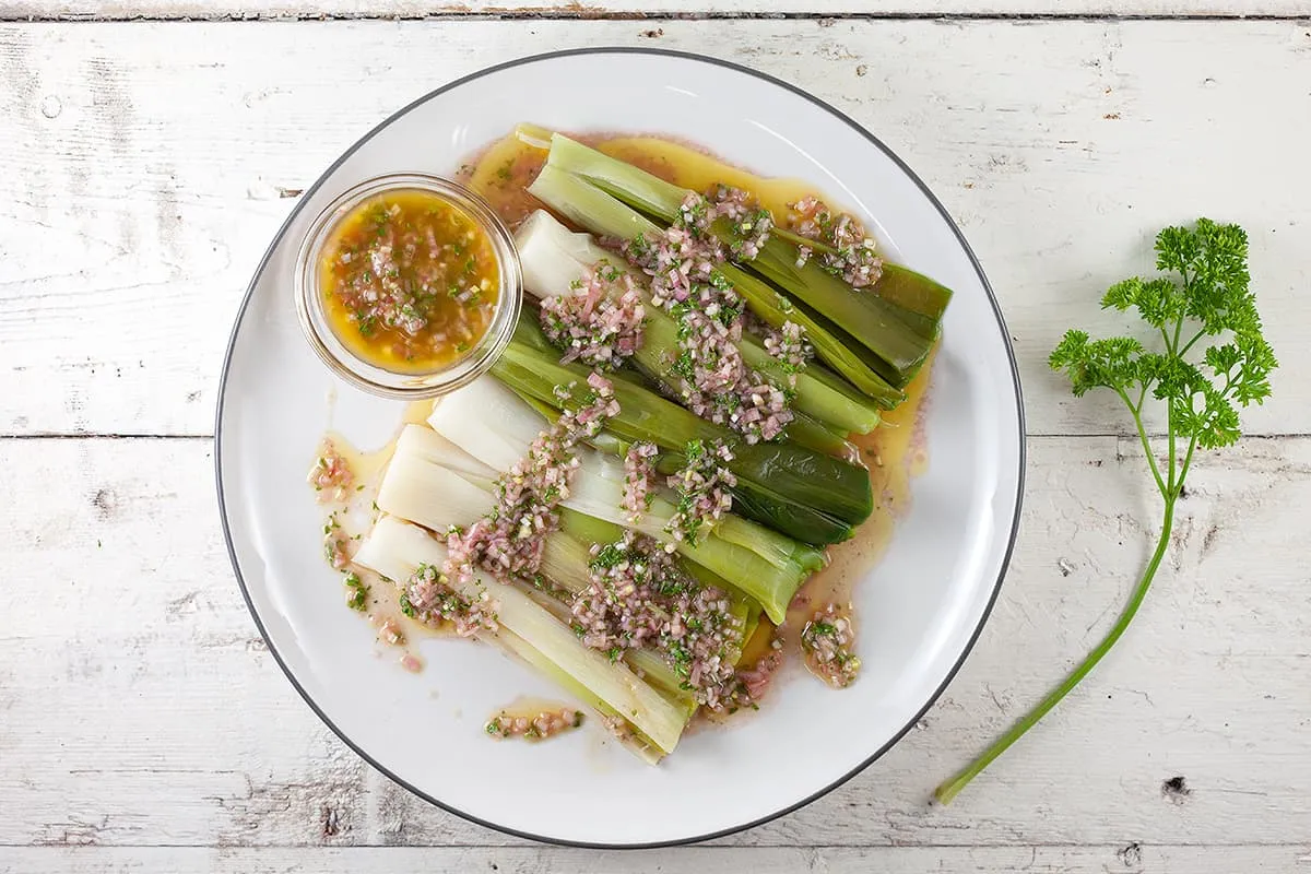 Poireaux vinaigrette - Prei met vinaigrette