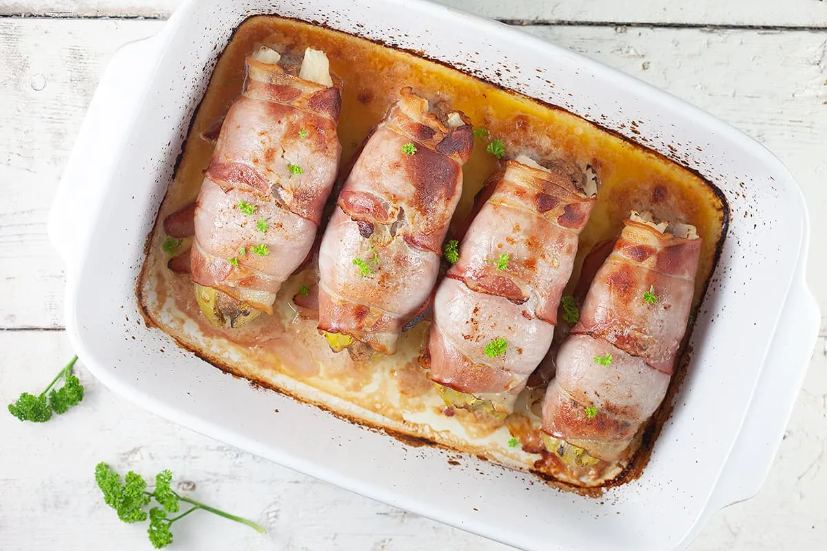 Witlof met rauwe ham uit de oven