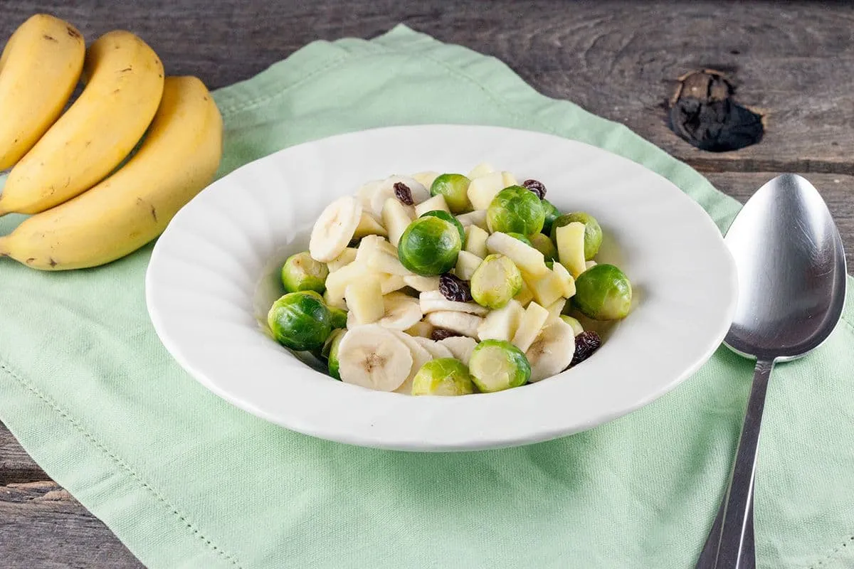 Spruitjes met appel en banaan