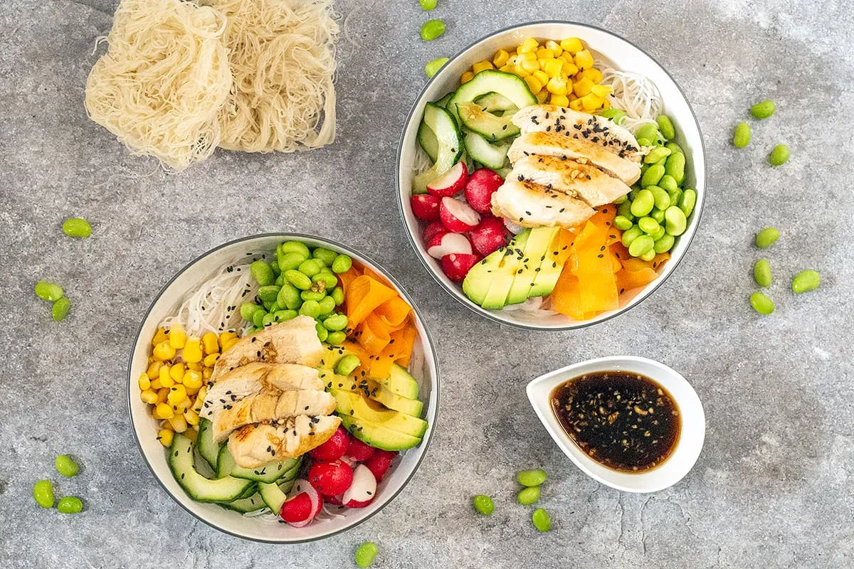 Aziatische bowl met kip - heerlijk met mihoen of rijst