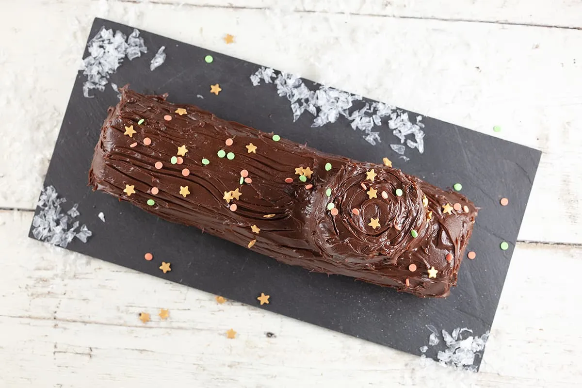 Bûche de Noël - Franse Kerst cake in de vorm van een boomstam
