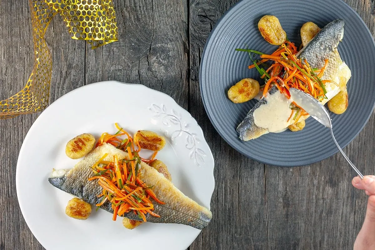Zeebaars met gnocchi en beurre blanc