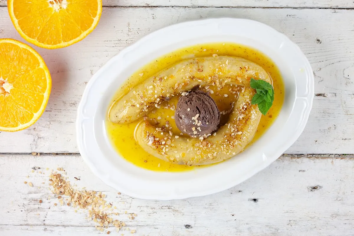 Geflambeerde bananen (met een beetje rum)