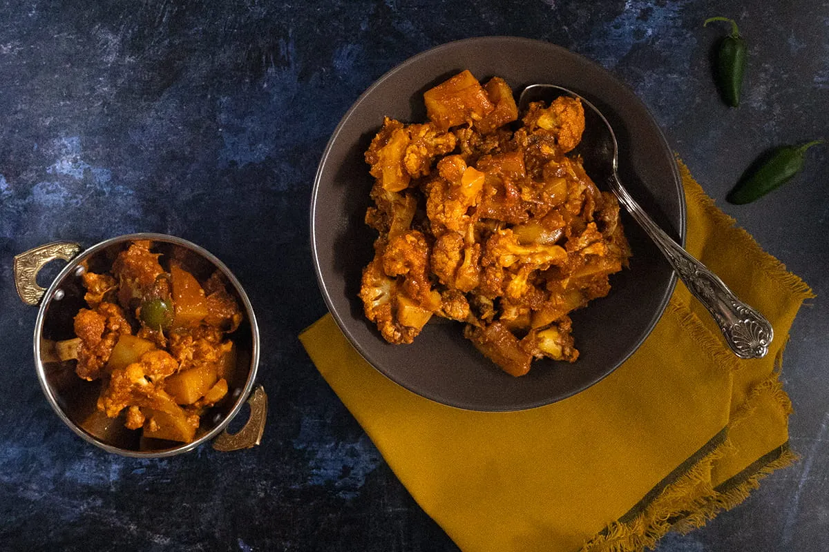 Aloo gobi - Aardappel-bloemkoolcurry