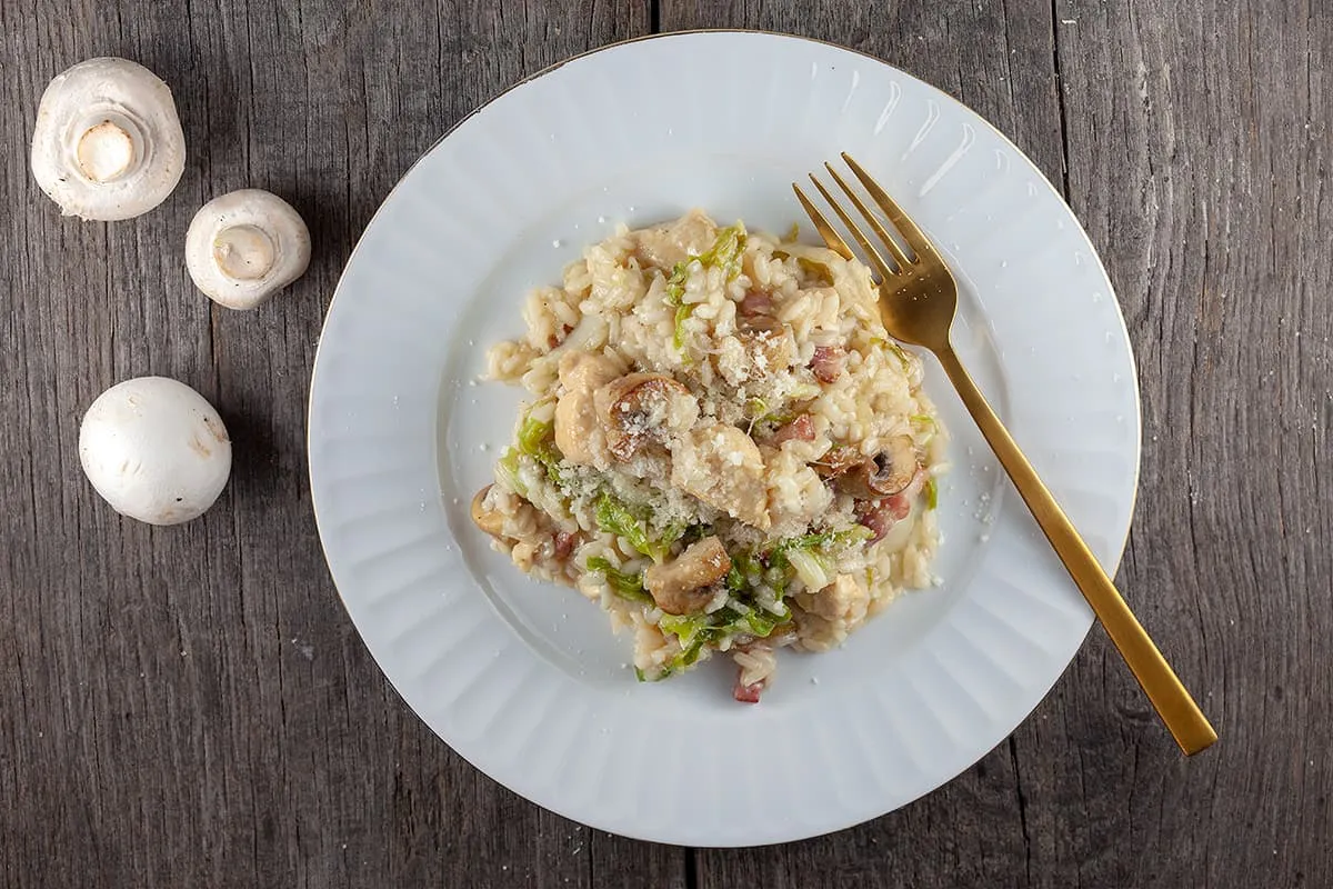 Risotto met kip en Chinese kool