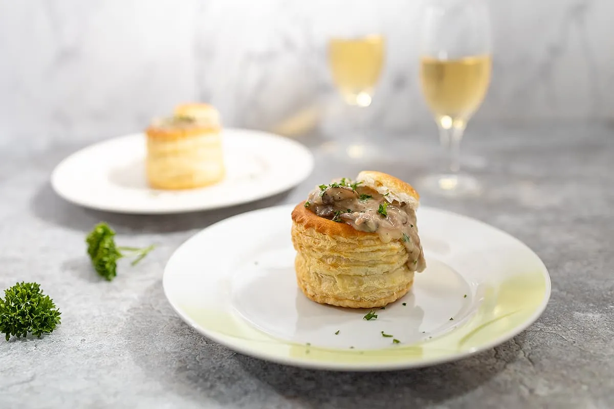 Pasteitjes met eend en champignons - feestelijke vol-au-vent