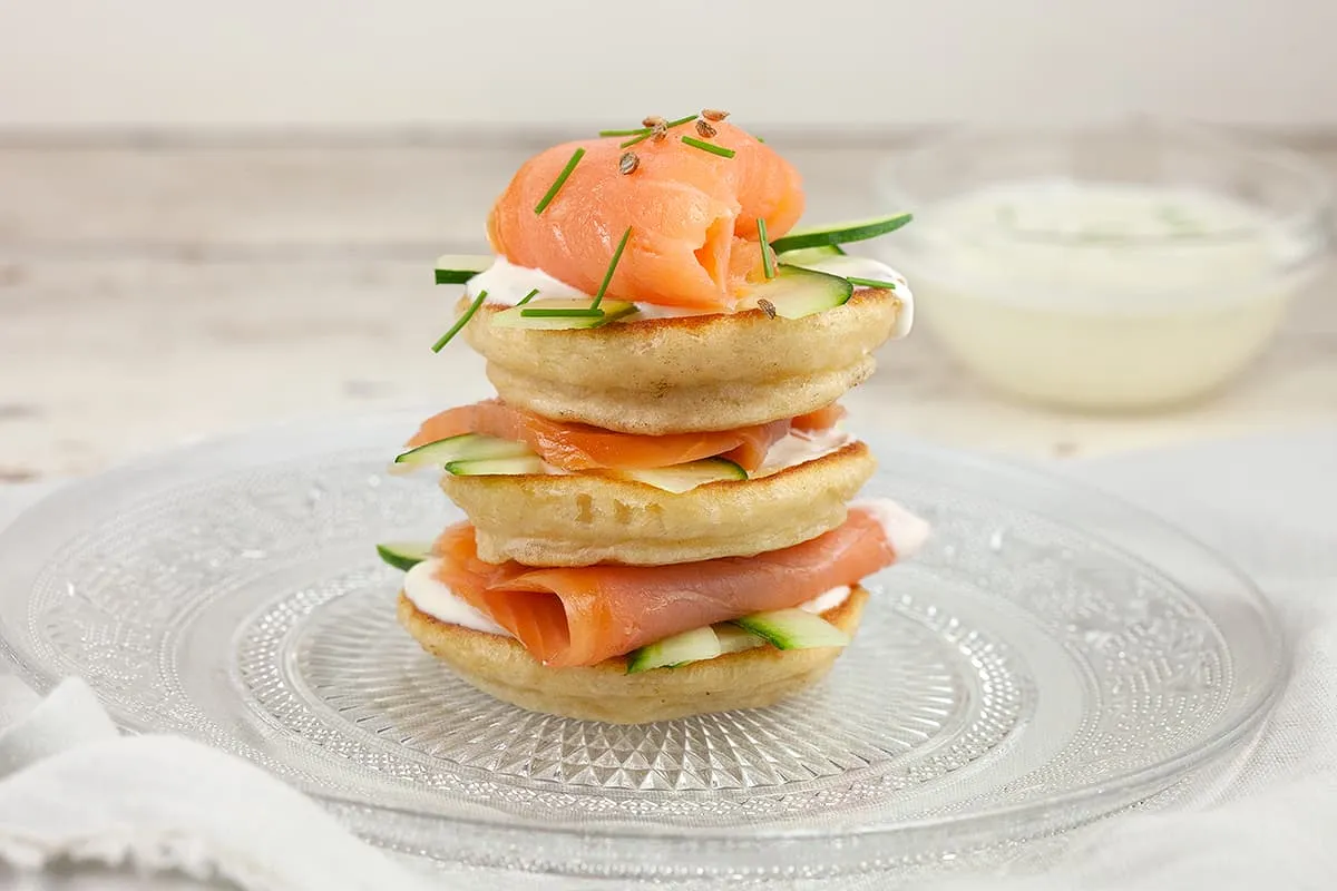 Blini's met gerookte zalm