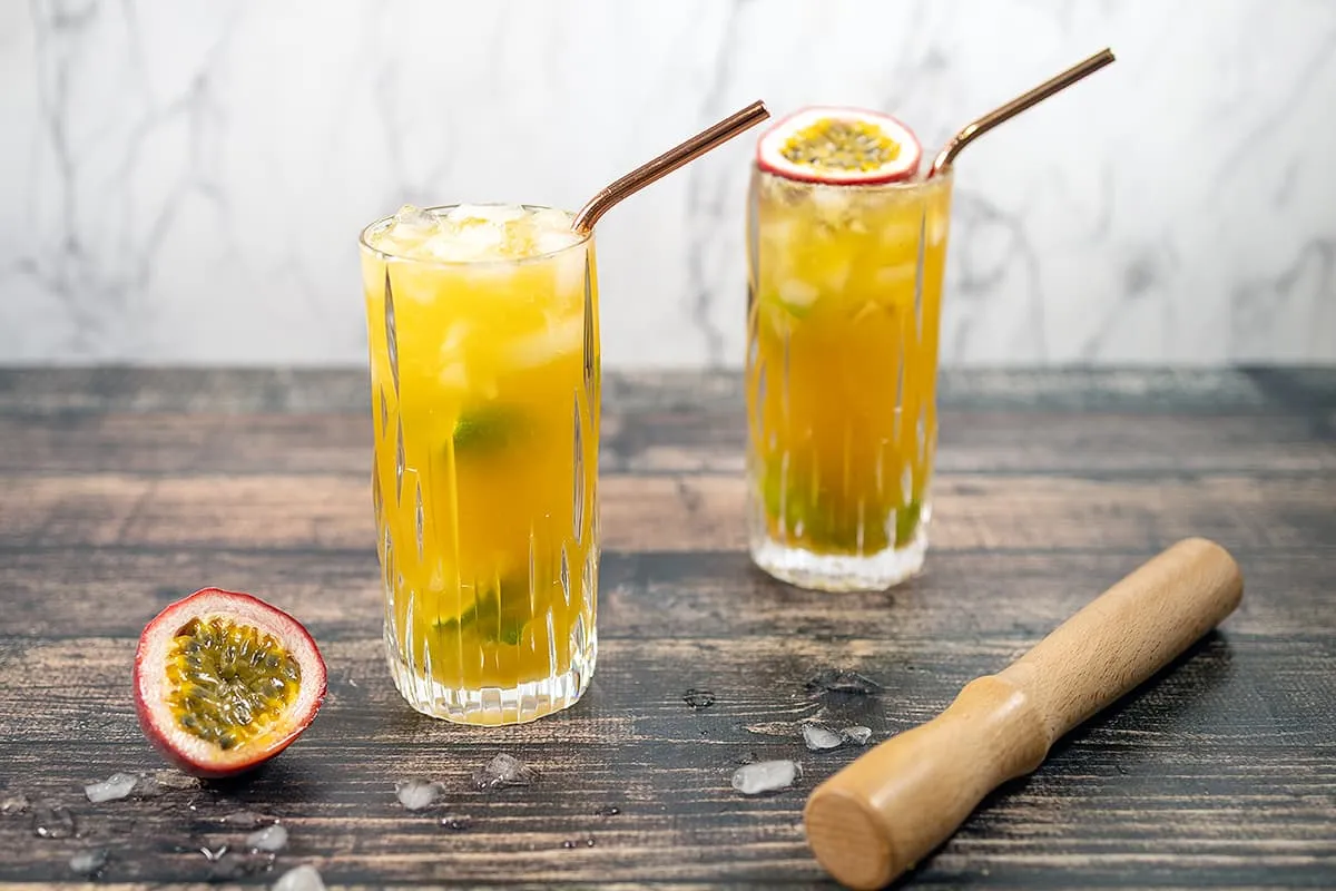 Ipanema mocktail - alcoholvrije cocktail met passievrucht en limoen